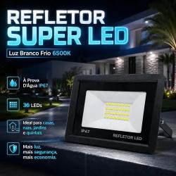Kit 5 Refletores Led 100W Ip67 à Prova D Água 6500K Branco Frio Bivolt