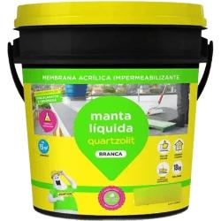 Quartzolit Manta Líquida Branca 1 8 K G P/ Lajes E Telhas. Acabamento Fosco Cor Branco