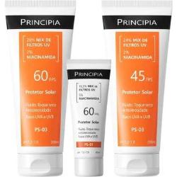 Principia Kit Trio Protetor Solar Facial Ps-01 Fps60 Protetor Solar Corporal Ps-03 Fps 45 E 60