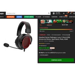 Headset Gamer Redragon Luna Preto H540