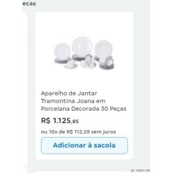 Aparelho De Jantar Tramontina Joana Em Porcelana 30 Peças