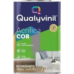 Tinta Qualyvinil Acrílico Mais Rendimento Econômica Parede Acabamento Fosco Cor Branco Lata 18 Litros