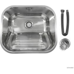 Tanque Cuba Lavanderia Aço Inox 304 Polido Com Ralo Sifão Flexível 34x40 Área de Serviço Stillus Home