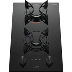 Cooktop 2 Bocas Atlas U Top com Mesa de Vidro a Gás Preto Bivolt