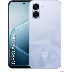 Smartphone OPPO A6t 5g 256gb, 8GB RAM Física e 16GB RAM Virtual, Bateria gigante de 6500 mAh, AI Câmera 50MP, Tela 120Hz, NFC, IP64 - Azul Cristal
