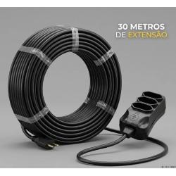Extensão Elétrica 30 Metros Reforçada 3 Tomadas Cabo Resistente 10a 20a Bivolt Uso Profissional Residencial Obra Alta Durabilidade Frete Grátis