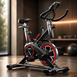 Bicicleta Ergométrica Spinning Hardline para Treino em Casa, com Resistência Mecânica e 9 Níveis