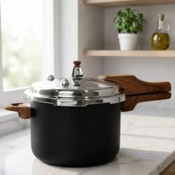 Panela Pressão 4,2l Indução Cerâmica 4 Válvulas Segurança Cor Preto